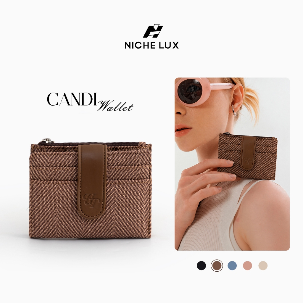 Ví Gập CANDI Da PU Nam Nữ Công Nghệ RFID Blocking Bóp Đựng Tiền Thẻ Nhiều Ngăn Nhỏ Gọn | NICHE LUXURY