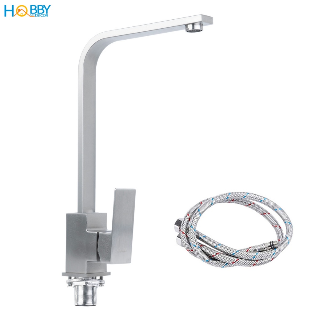 Vòi nước rửa chén nóng lạnh Inox 304 đế vuông HOBBY Home Decor RCD2