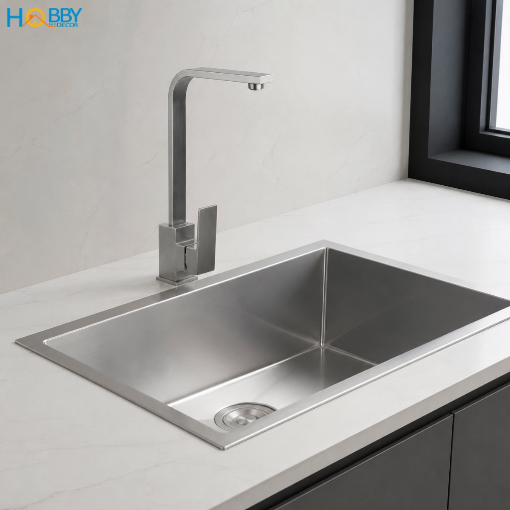 Vòi nước rửa chén nóng lạnh Inox 304 đế vuông HOBBY Home Decor RCD2