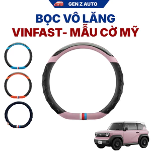 Bọc vô lăng, tay lái xe Vinfast VF3, VF5,VF6, VF7, VF8, VF9, Limo, Minio, EC VAN - MẪU CỜ MỸ