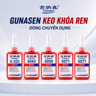Keo Khóa Ren GUNASEN G-222 5042 5050 5071 5077 Keo Chống Tự Tháo Bulong Ốc Vít Chịu Nhiệt Cao, Chịu Dầu Tốt, Độ Bền Cao