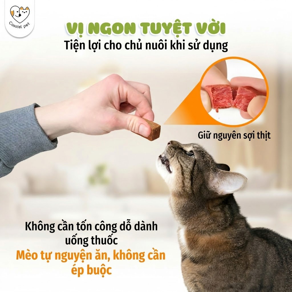 【Mua 3 Tặng 2】 Cassiel Pet Viên Nhai 2 Trong 1 - Diệt Ve Rận, Bọ Chét, Ghẻ & Tẩy Giun Sán Cho Chó Mèo