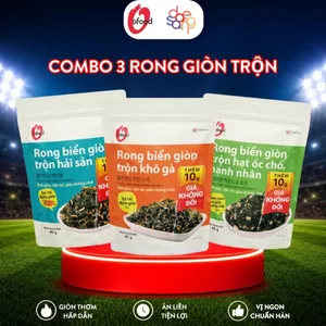 COMBO 3 Rong biển giòn trộn 3 vị O’Food 40g – Đồ ăn vặt ngon, ăn liền, trộn cơm, cháo.
