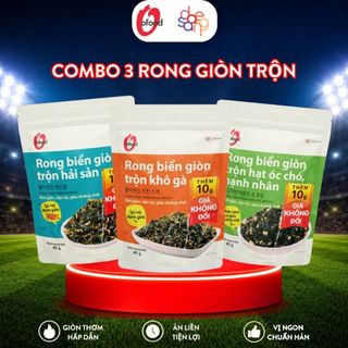 COMBO 3 Rong biển giòn trộn 3 vị O’Food 40g – Đồ ăn vặt ngon, ăn liền, trộn cơm, cháo.