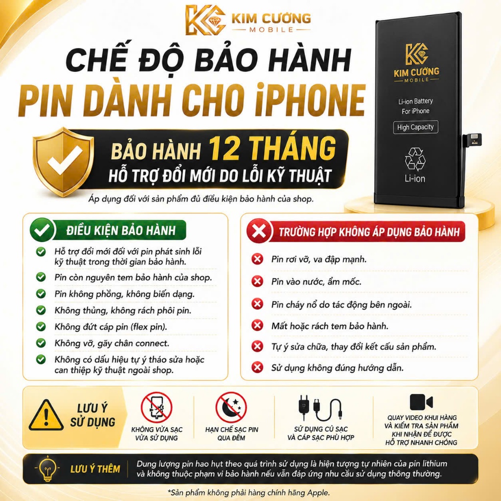 Pin Dung Lượng Chuẩn/ Cao & Cell Pin Cho X / XS / XS Max / XR / 11 / 11 Pro / 11 Pro Max - BH 12 Tháng | BigBuy360 - bigbuy360.vn