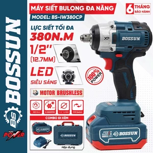 Máy chuyên vít pin BOSSUN BS-CV380CP 2 trong 1 đầu rỗng động cơ không chổi than chân pin phổ thông
