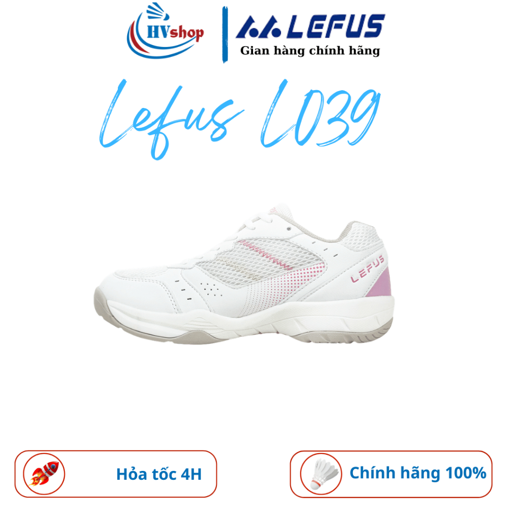 Giày cầu lông Lefus L039 chính hãng, màu trắng chủ đạo, thiết kế nhiều lỗ thoáng khí - HVShop