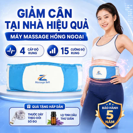Đai Massage Giảm Mỡ Bụng, Máy Rung Nóng Đốt Mỡ Bụng Toàn Thân Làm Thon Gọn Cơ Thể Giảm Béo Hiệu Quả