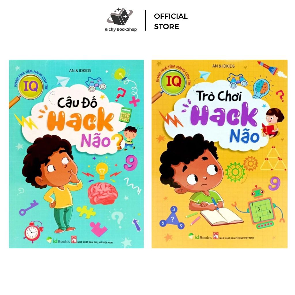 Sách - Câu Đố & Trò Chơi Hack Não - Khám phá tiềm năng con trẻ - Phát triển IQ (combo 2 cuốn)