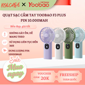 Quạt Sạc Cầm Tay Yoobao F3 Plus 10000mAh – Sử Dụng Đến 36 Giờ, Làm Mát Hiệu Quả, Tiện Lợi Mang Theo