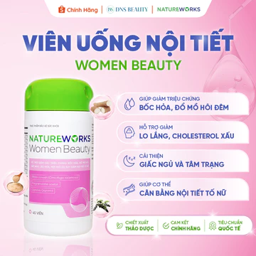 [MUA 4 TẶNG 1] Viên Uống Nội Tiết Women Beauty Natureworks Hỗ Trợ Suy Giảm Nội Tiết Tố, Lọ 45 Viên