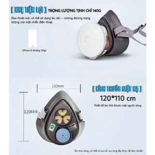 Mặt Nạ Phòng Độc Vian 370P Có Van Thở Lớn Chống Hóa Chất, Hơi Sơn, Khói Bụi Công Nghiệp