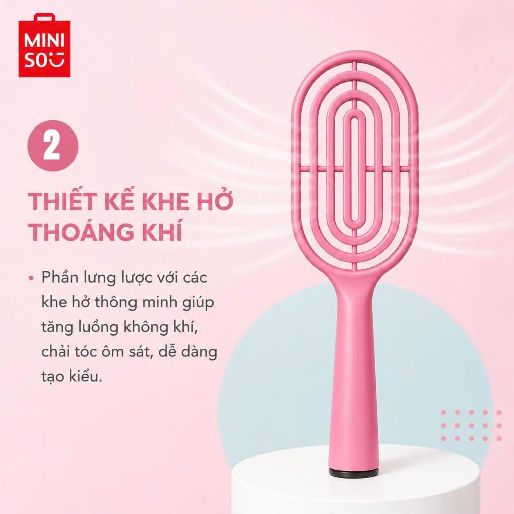 MINISO Lược Gỡ Rối Tạo Phồng Chân Tóc, Massage Da Đầu, Thiết Kế Rỗng Thoáng Khí, Chải Êm Ái, Phù Hợp Mọi Loại Tóc