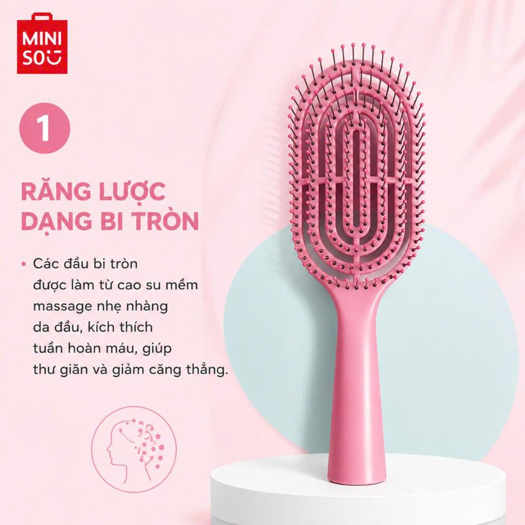 MINISO Lược Gỡ Rối Tạo Phồng Chân Tóc, Massage Da Đầu, Thiết Kế Rỗng Thoáng Khí, Chải Êm Ái, Phù Hợp Mọi Loại Tóc