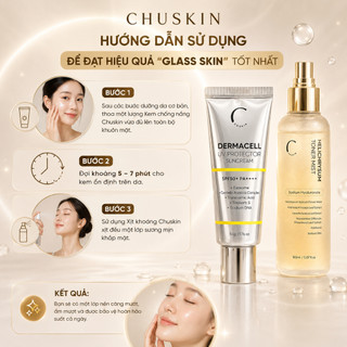 Combo Xịt Khoáng Đa Nhiệm & Kem Chống Nắng Chuskin Ver 2 CB0348 - Combo Căng Bóng Da Chuẩn Hàn Quốc