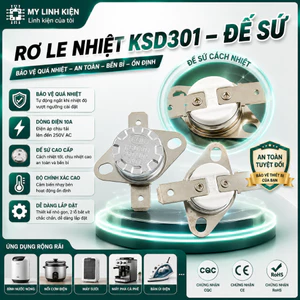 Rơ le nhiệt KSD301 đế sứ chịu nhiệt cao thường đóng từ 85 - 260 độ loại tốt.