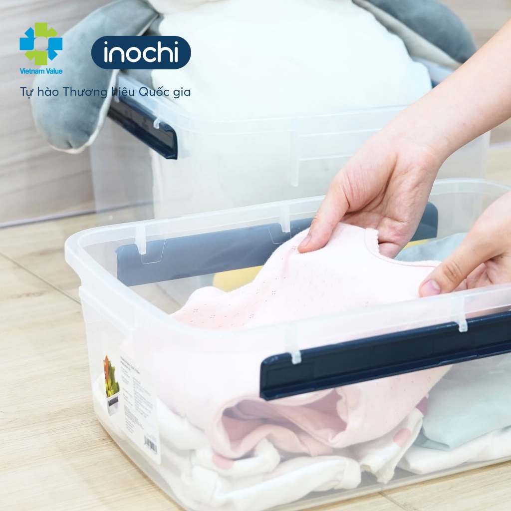 Thùng nhựa trong suốt có nắp Hokkaido Inochi đựng đồ, thực phẩm các loại đồ khô để tủ lạnh