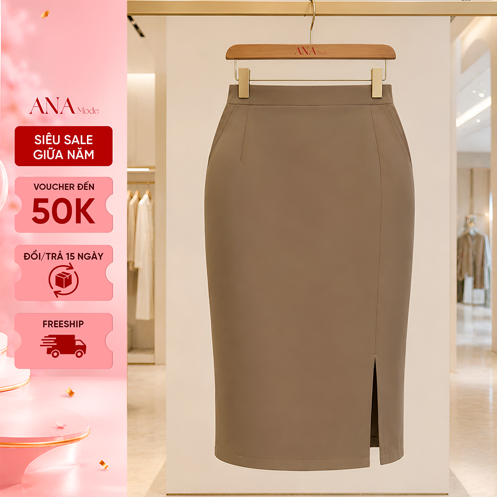 Chân Váy Công Sở Nữ ANA Mode Chất Liệu Cotton Đứng Form Đi Làm Quà Tặng Mẹ CV26PBD23