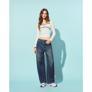 CARA Áo croptop nữ Franc kiểu dài tay form ôm năng động