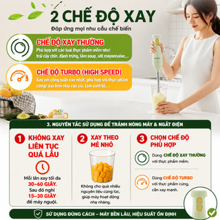 (MỚI) Máy xay cầm tay đa năng SAMONO SW-HB200A 250W thanh tay nhựa, xay cháo, xay sinh tố - BH 1 năm