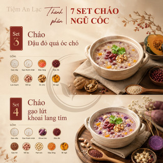 Set nấu cơm, cháo 7 ngày, cháo ngũ cốc 7 vị dưỡng sinh sống khoẻ, mát gan, bổ tỳ vị tặng 100g táo đỏ