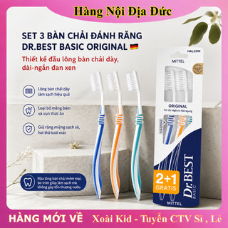 ✅Bàn chải đánh răng DR Best set 3 chiếc - Hàng nội địa Đức