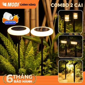 COMBO 2 Đèn Cắm Cỏ Sân Vườn Năng Lượng Mặt Trời MODI SOLAR Chống Nước IP65, Ánh Sáng Vàng Ấm Áp