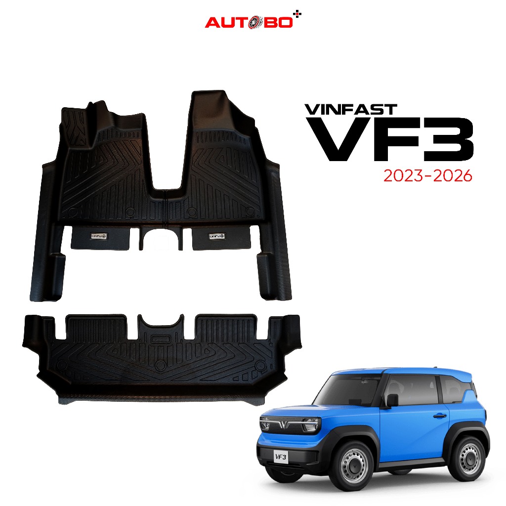 Thảm Lót Sàn Ô Tô TPE Cao Cấp FUMO Cho Vinfast VF3 2023 - 2026 Tràn Viền Không Thấm Nước, Không Mùi