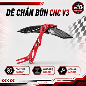 Dè Chắn Bùn CNC Vân Carbon V3 Cho Xe Điện, Chân Nhôm Nhiều Màu, Chống Bắn Bùn