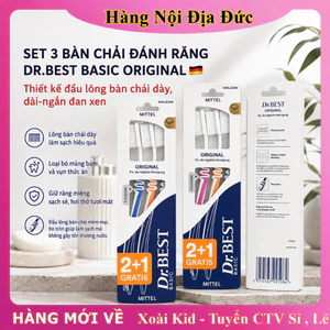 ✅Bàn chải đánh răng DR Best set 3 chiếc - Hàng nội địa Đức