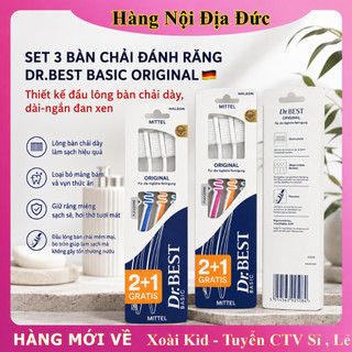 ✅Bàn chải đánh răng DR Best set 3 chiếc - Hàng nội địa Đức
