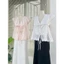 Áo Ren Nelo Top Thắt Nơ Trước Ngực Cổ V Xinh Xắn - Áo Babydoll Nữ Form Suông Tiểu Thư Hàn Quốc