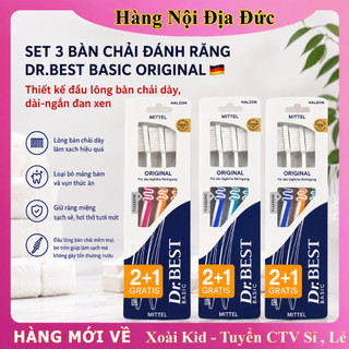 ✅Bàn chải đánh răng DR Best set 3 chiếc - Hàng nội địa Đức