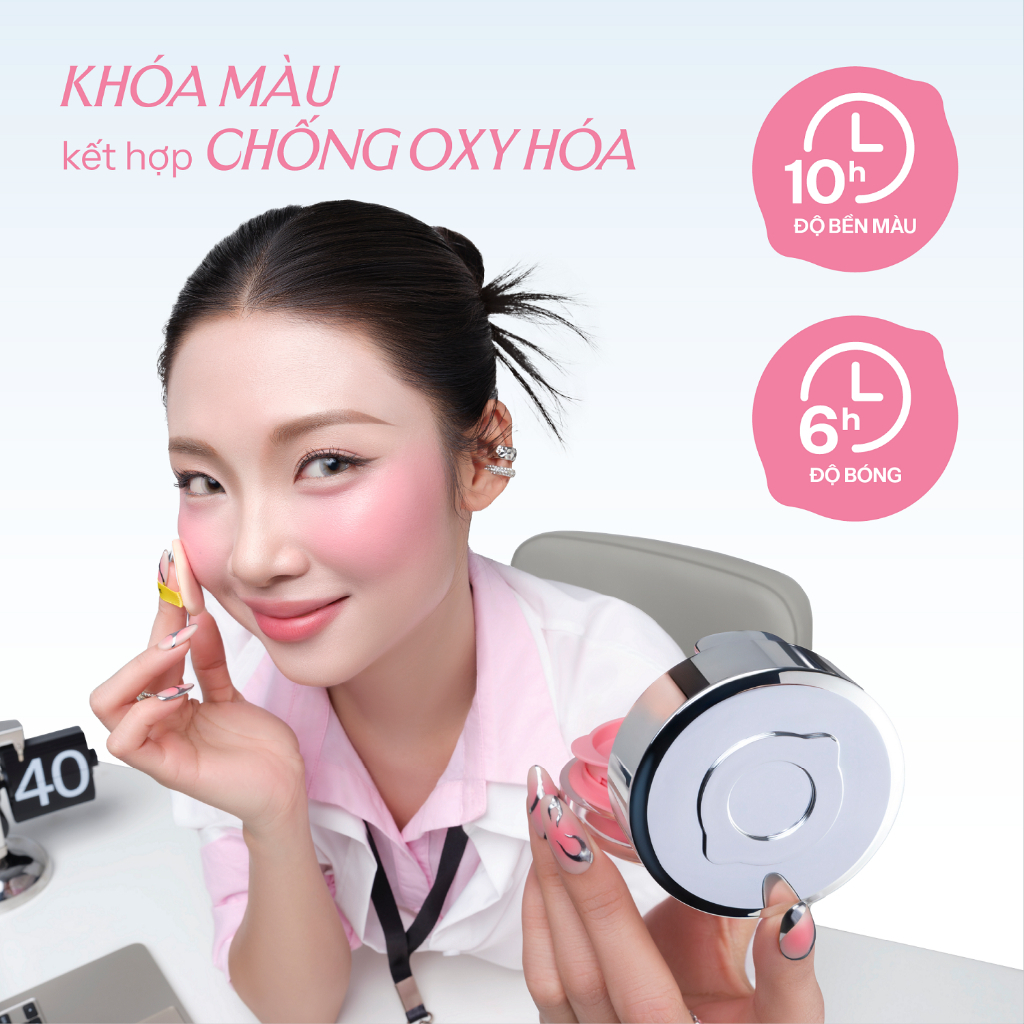 Phấn Má Lemonade Mirror Mirror Blush Cushion 8g, Má hồng căng bóng dạng phấn nước thuần chay