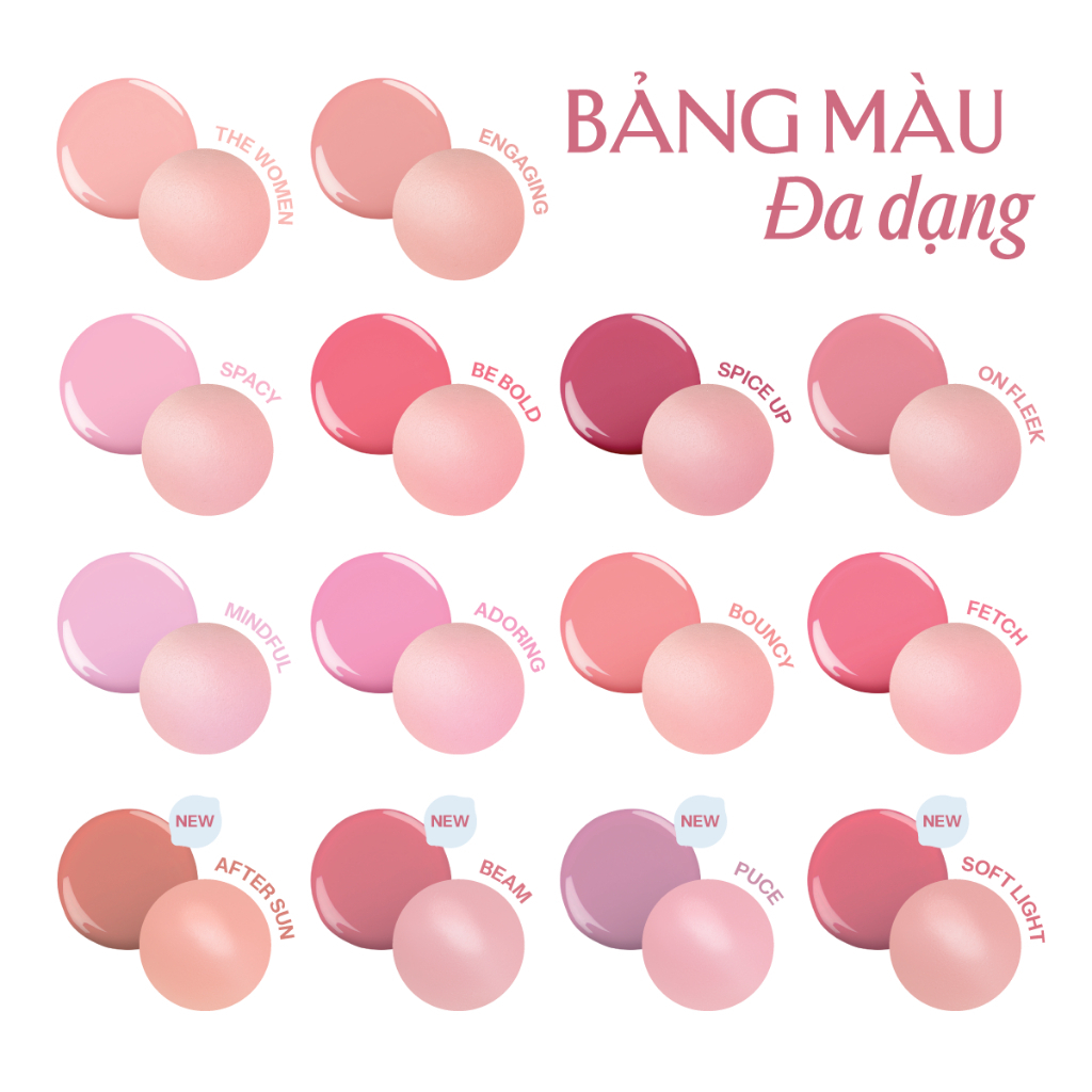 Phấn Má Lemonade Mirror Mirror Blush Cushion 8g, Má hồng căng bóng dạng phấn nước thuần chay