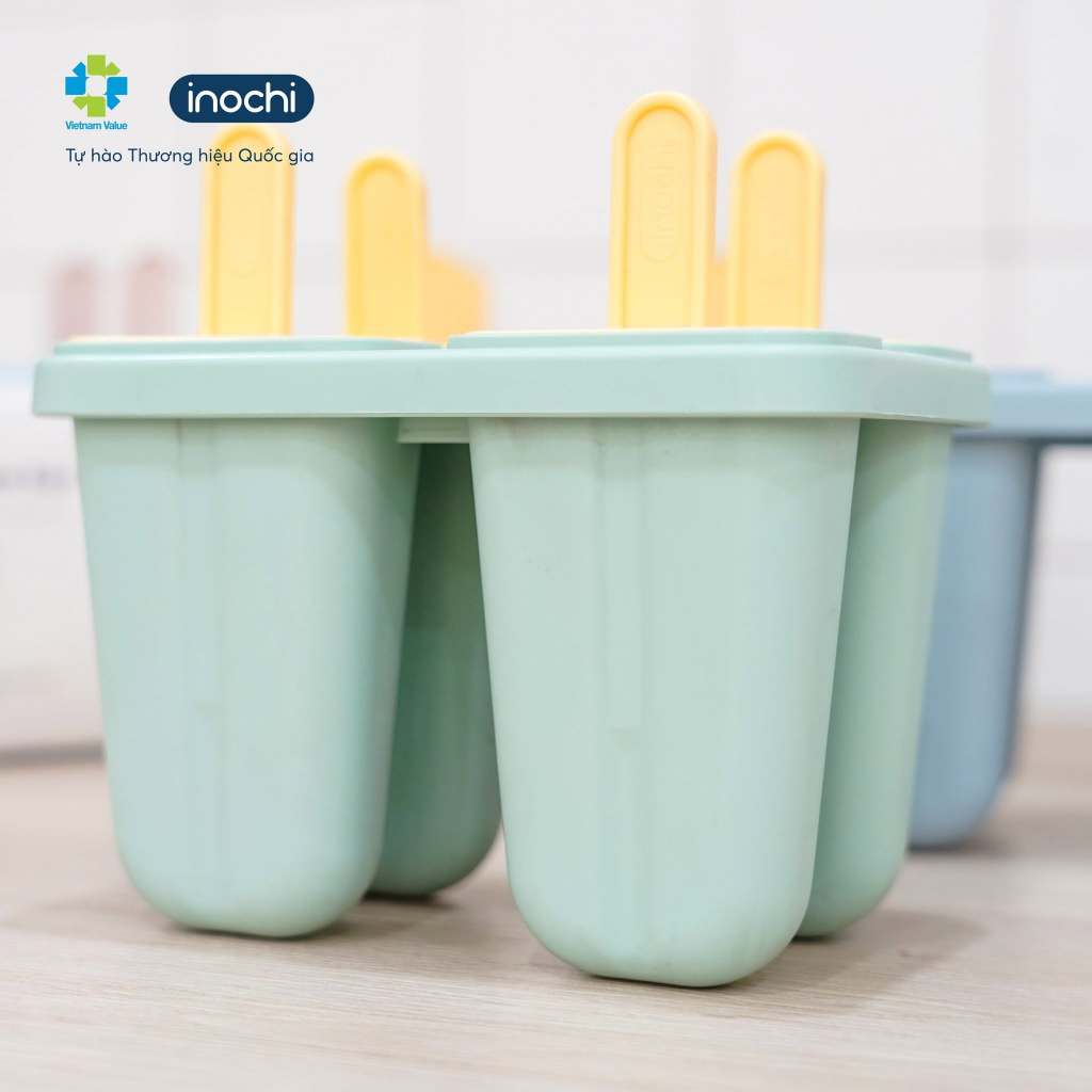 Khuôn làm kem Kari Inochi nhựa nguyên sinh, làm kem que cho bé, dễ dàng tách kem khỏi vỉ, tiện lợi