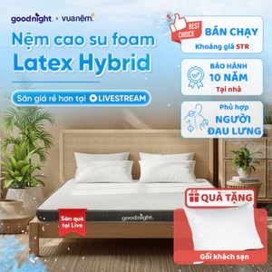 Nệm Cao Su Foam Vua Nệm Goodnight Latex Hybrid 10cm, Đệm Cao Su Thiên Nhiên, Nệm cao su đa tầng