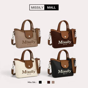 Túi xách nữ đeo chéo MISSILY chất da, lộn sz 25cm (ms220)