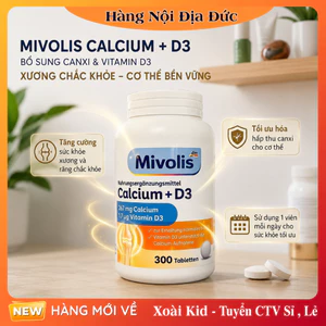 Viên Uống Calcium D3 Mivolis Đức hộp 300v - Nội địa Đức