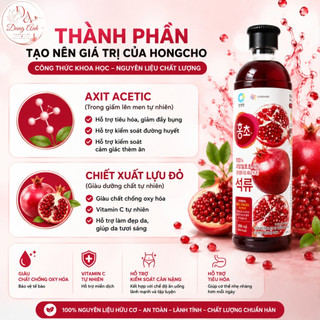 Giấm Lựu HongCho 900ml – Đồ Uống Hàn Quốc Vị Lựu Thanh Nhẹ, Dễ Pha, Uống Ngon Mỗi Ngày