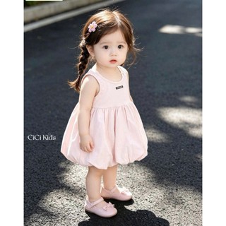 [B&G] Đầm váy thun cotton sát nách hồng mùa hè cho bé gái từ 1-10 tuổi(8-45kg)