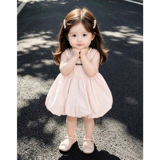 [B&G] Đầm váy thun cotton sát nách hồng mùa hè cho bé gái từ 1-10 tuổi(8-45kg)