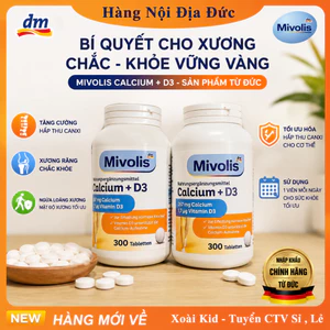 Viên uống bổ sung Canxi + D3 MIVOLIS 300 VIÊN - phòng ngừa loãng xương, chắc khỏe xương khớp CỦA ĐỨC