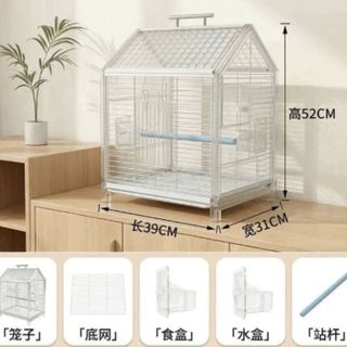 Lồng Chim Cao Cấp Mái Trong Suốt – Khung Kim Loại Chắc Chắn, Sang Trọng Cho Chim Cảnh