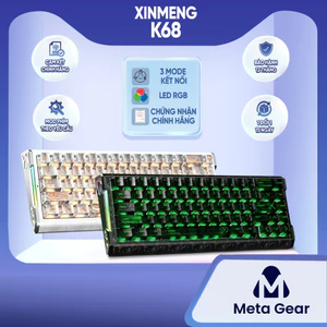 Bàn phím cơ Xinmeng K68 - Bàn phím cơ không dây led RGB, Bàn phím Hall Efect, Hotswap, 3 mode kết nối