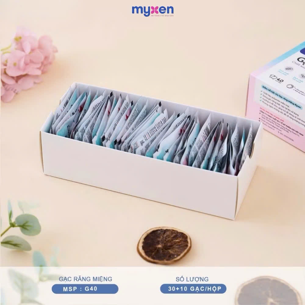 Gạc Răng Miệng / Gạc Rơ Lưỡi Myxen Thảo Mộc, Chiết Xuất Thảo Dược, Sạch Kháng Khuẩn