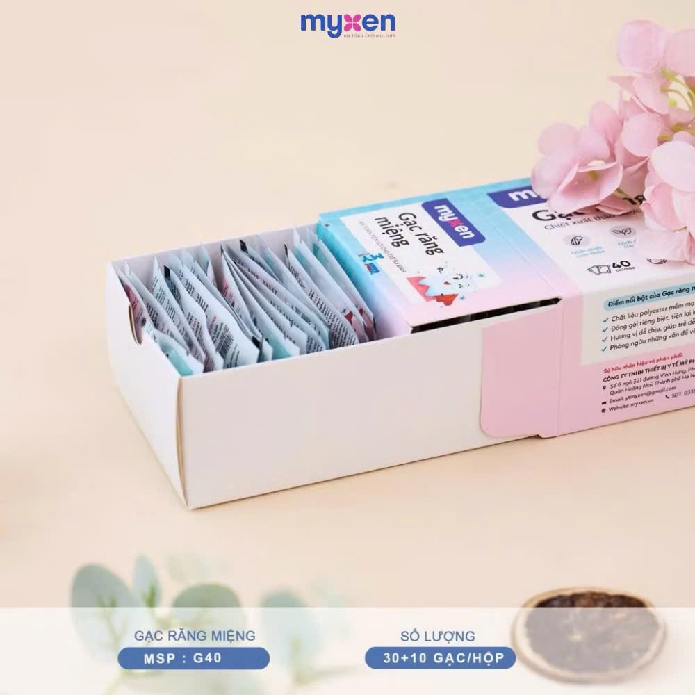 Gạc Răng Miệng / Gạc Rơ Lưỡi Myxen Thảo Mộc, Chiết Xuất Thảo Dược, Sạch Kháng Khuẩn
