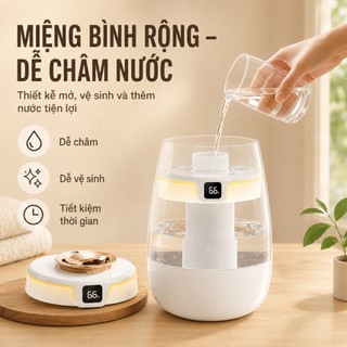 （Bảo hành 12 tháng）Máy tạo ẩm mới năm 2026 Máy phun sương để bàn 2 đầu J10, màn hình số - Ẩm toàn phòng