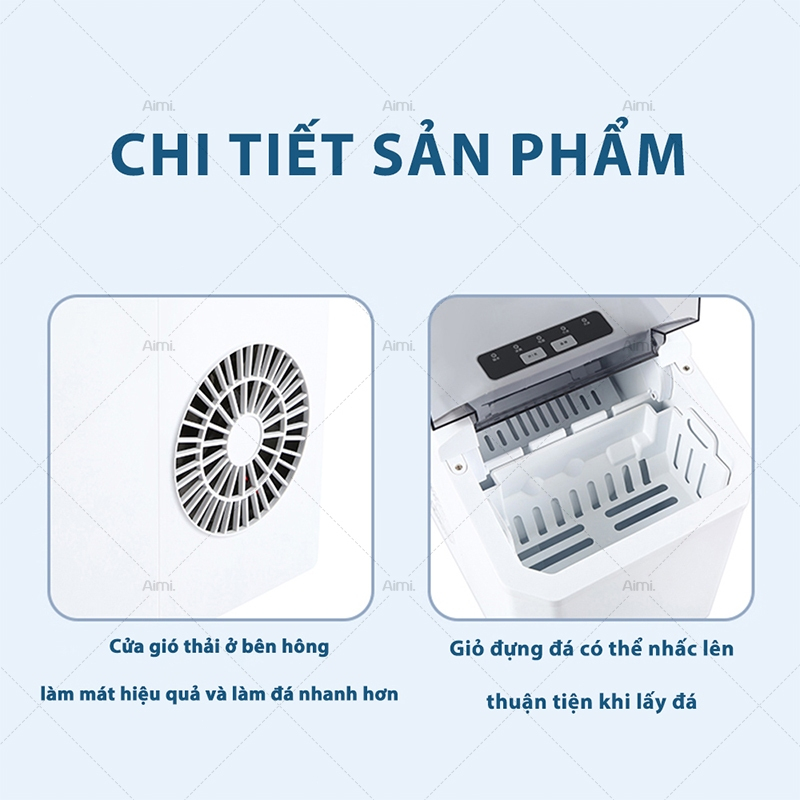 Máy Làm Đá Viên Tự Động Mini, Làm Đá Nhanh 6-8 Phút, Dùng Cho Gia Đình, Văn Phòng, Tiện Lợi