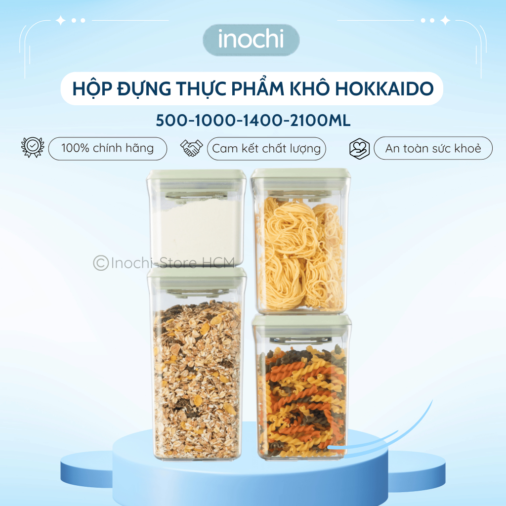 Hộp đựng thực phẩm khô Hokkaido Inochi đa dạng kích thước, đựng trà, cà phê, nui, mì ống,...